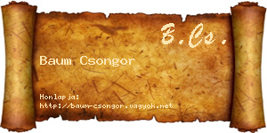 Baum Csongor névjegykártya